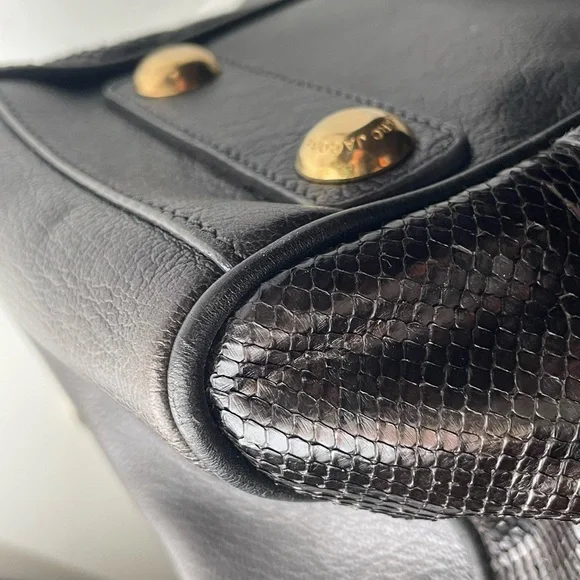 Marc Jacobs Snake Skin & Leather Karen Stam Kisslock Satchel Italy Y2K - Picture 14 of 16